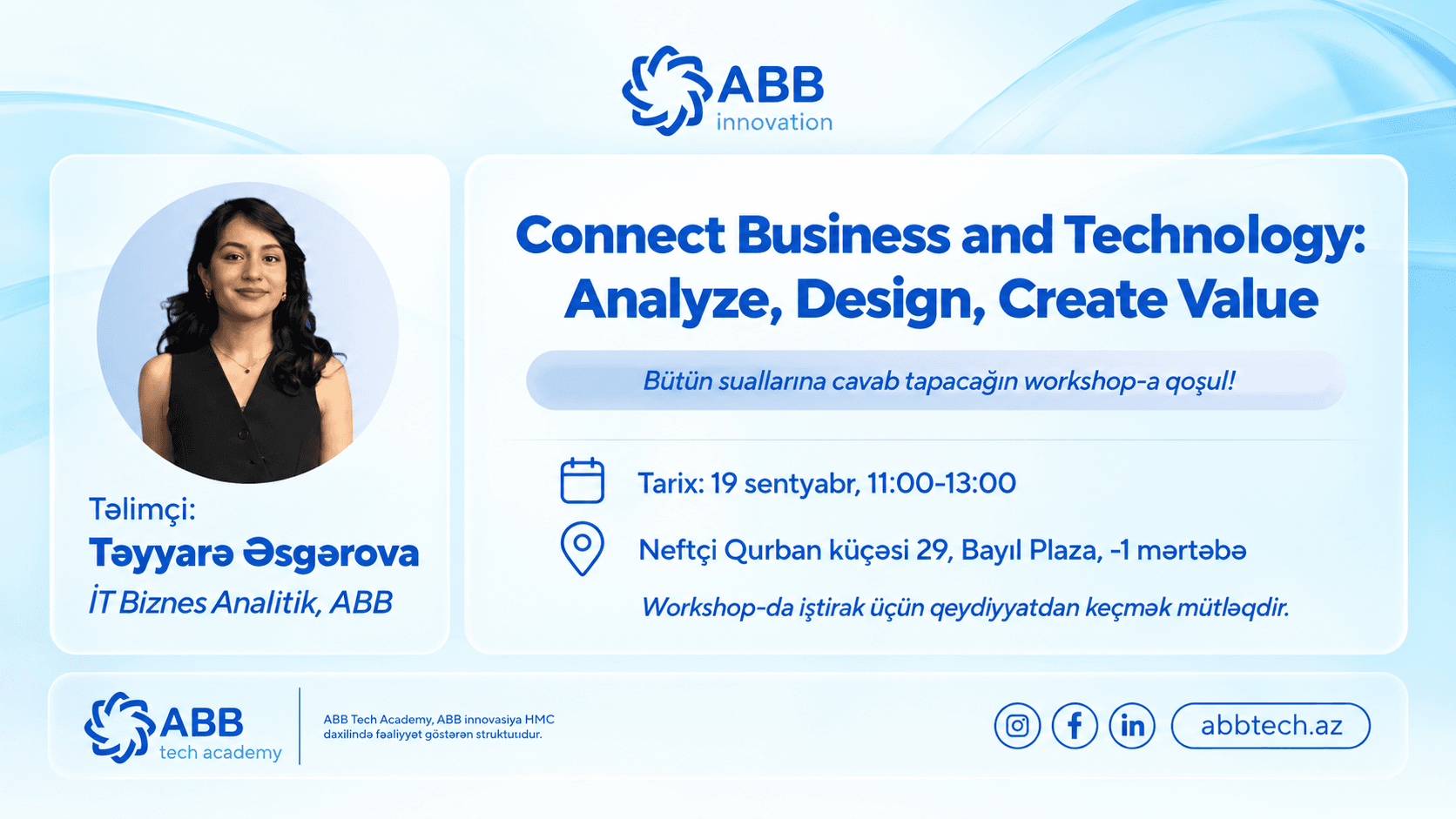 "Connect Business and Technology: Analyze, Design, Create Value" workshop